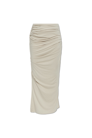 Long skirt with draping