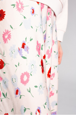 Pink skirt with floral print