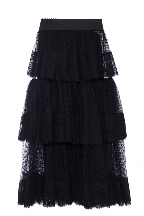 Tiulowa spódnica wykończona koronką od Dolce & Gabbana