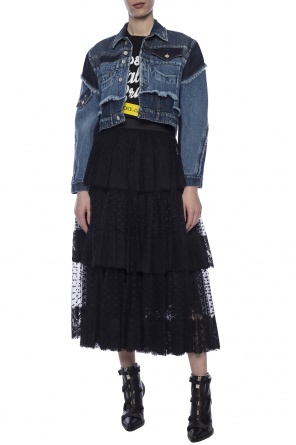 Tiulowa spódnica wykończona koronką od Dolce & Gabbana