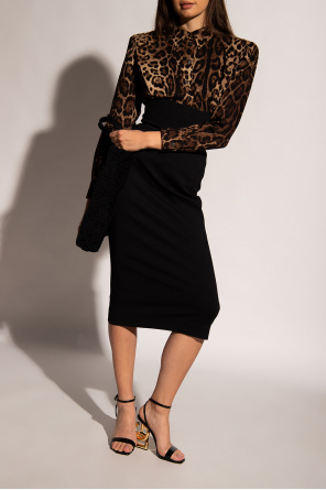 Logo-appliquéd skirt od Dolce & Gabbana