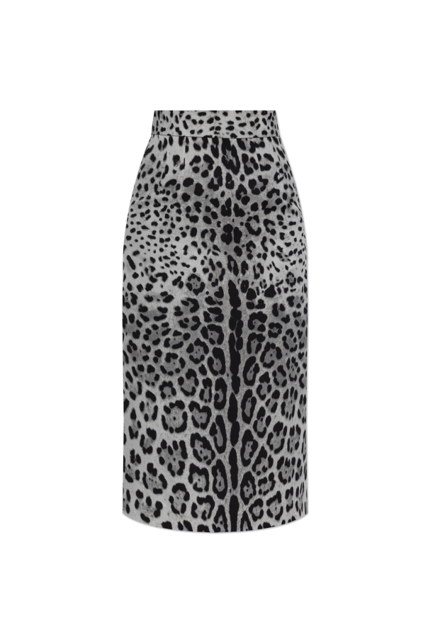 Dolce & Gabbana Jedwabna spódnica z motywem zwierzęcym