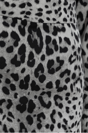 Dolce & Gabbana Jedwabna spódnica z motywem zwierzęcym