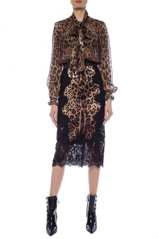 Dolce & Gabbana Lace-trimmed skirt