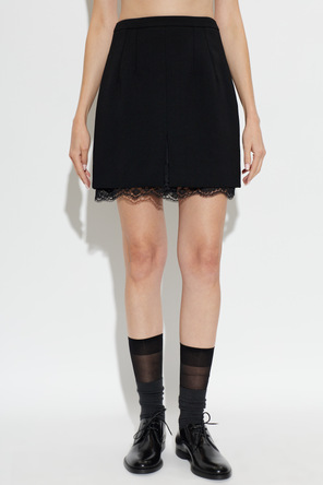 Dolce & Gabbana Wool Skirt with Lace Elements