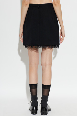 Dolce & Gabbana Wool Skirt with Lace Elements