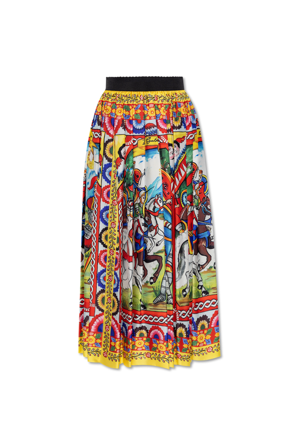 Dolce & Gabbana Silk skirt with Caretto pattern