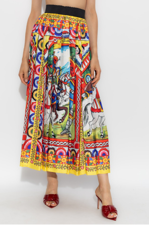 Dolce & Gabbana Silk skirt with Caretto pattern