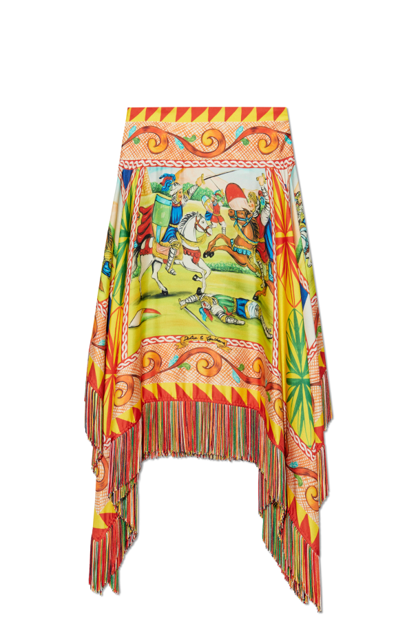 Dolce & Gabbana Asymmetric skirt with fringes