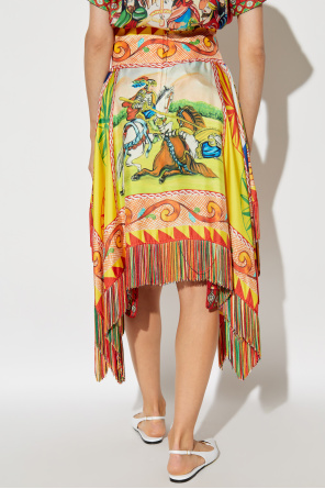 Dolce & Gabbana Asymmetric skirt with fringes