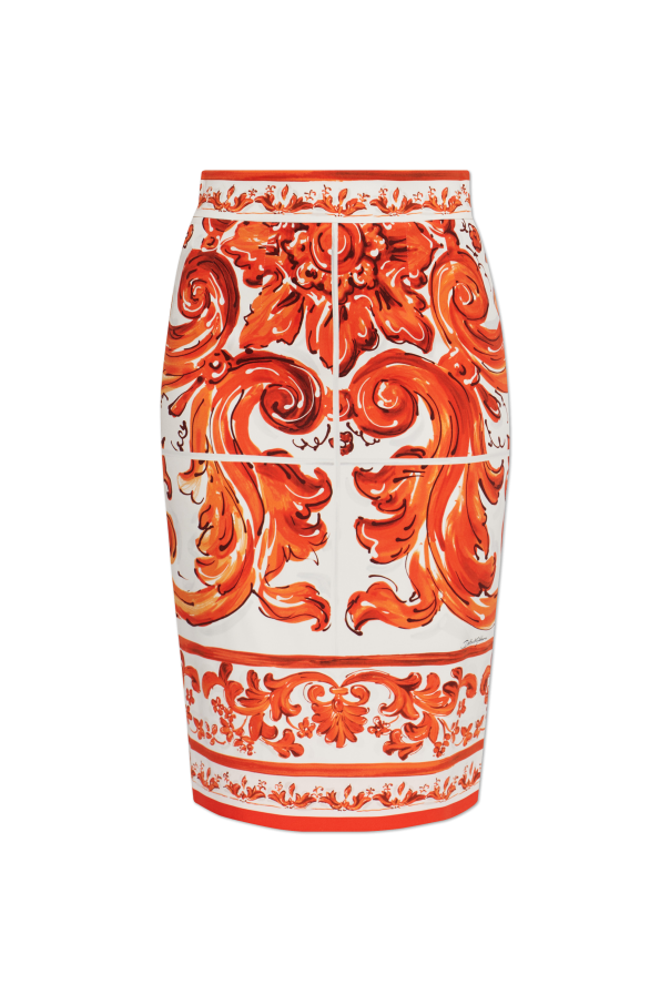 Silk skirt with 