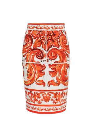 Silk skirt with "Majolica" print