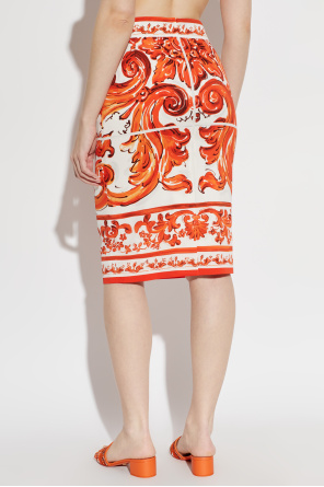 Dolce & Gabbana Silk skirt with "Majolica" print