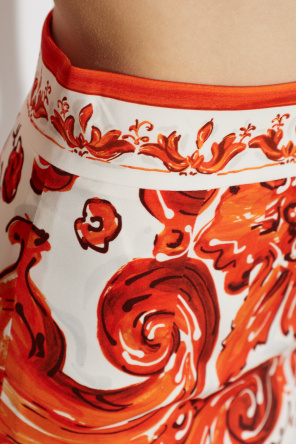 Dolce & Gabbana Silk skirt with "Majolica" print