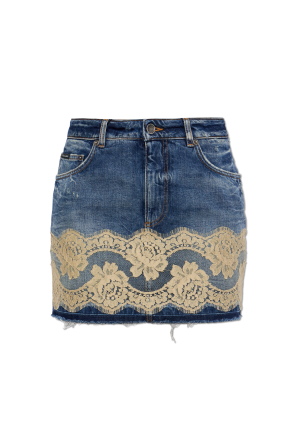Jeansowa spódnica z efektem `vintage`