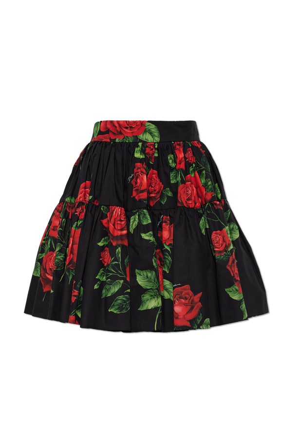 Cotton skirt with floral motif od Dolce & Gabbana