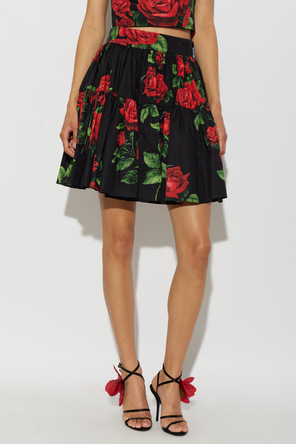 Dolce & Gabbana Cotton skirt with floral motif
