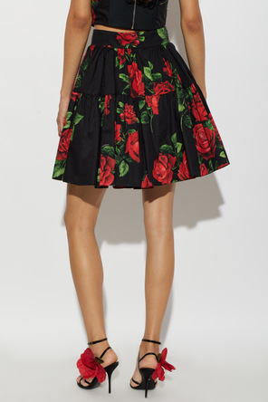 Dolce & Gabbana Cotton skirt with floral motif