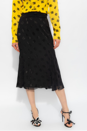 Dolce floral-print & Gabbana Monogrammed skirt
