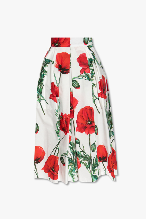 Dolce & Gabbana DG crown-embroidered slim-fit jeans Spódnica z motywem kwiatowym