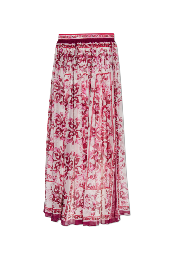 Dolce & Gabbana Silk skirt with Majolica pattern