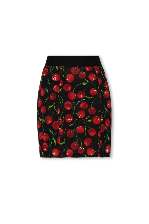 Dolce & Gabbana high-waist denim shorts Printed skirt