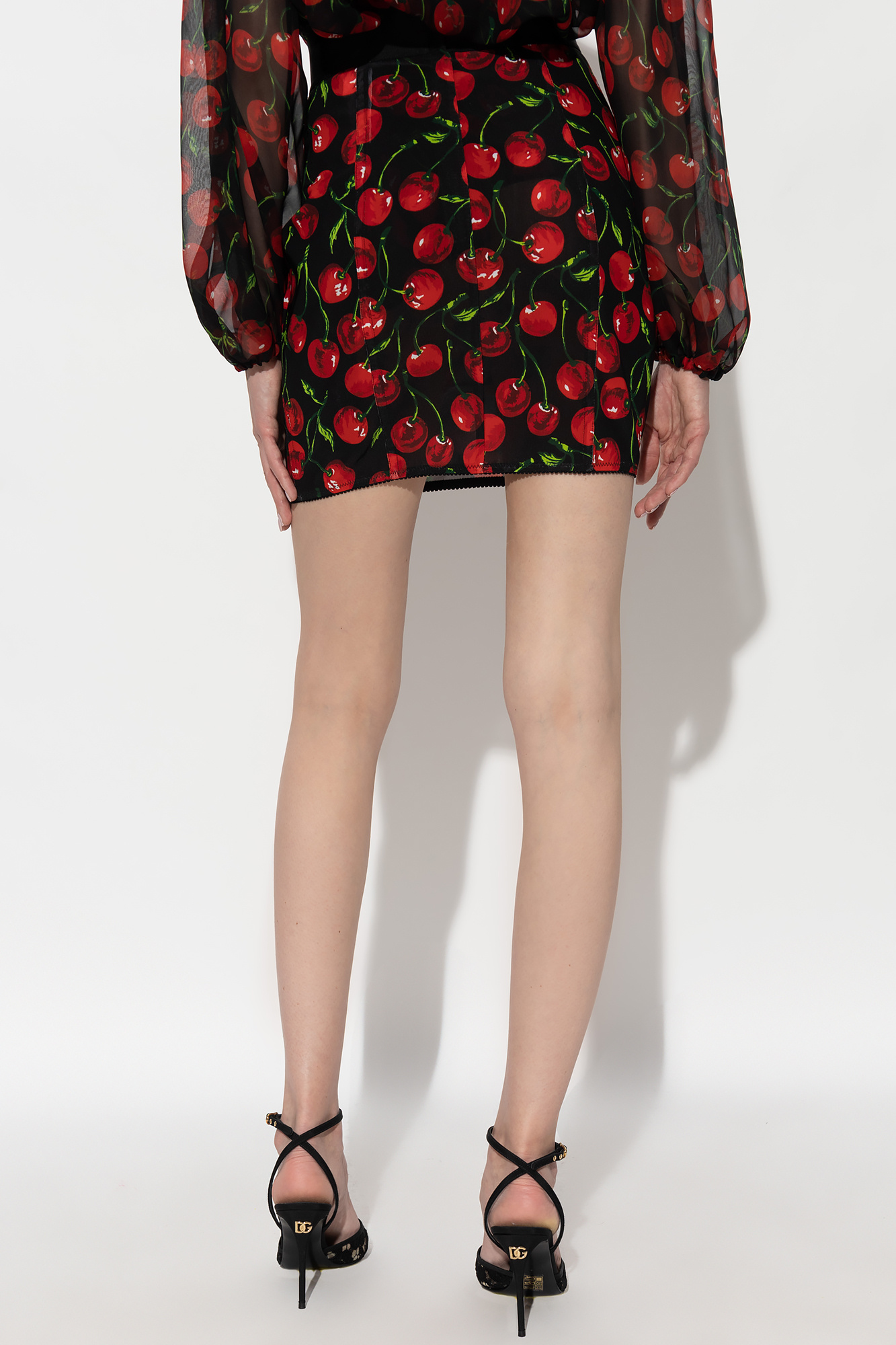 Dolce & Gabbana high-waist denim shorts Printed skirt