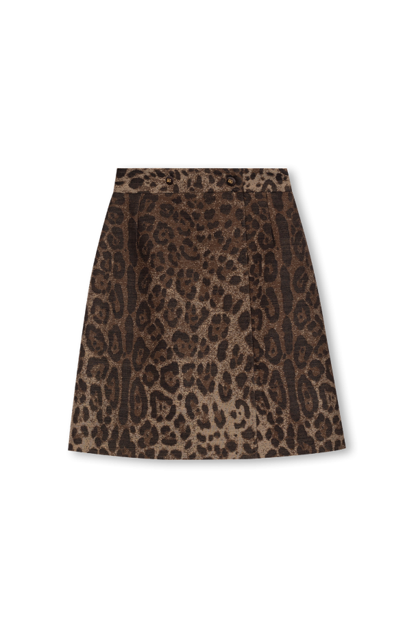 Dolce & Gabbana Kids graffiti-print bodysuit set Leopard print skirt