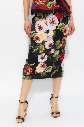Dolce & Gabbana Jedwabna spódnica z motywem kwiatowym