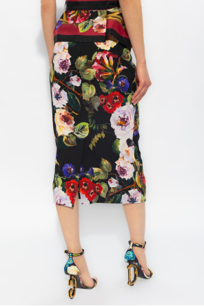 Dolce & Gabbana Silk skirt with floral aviator