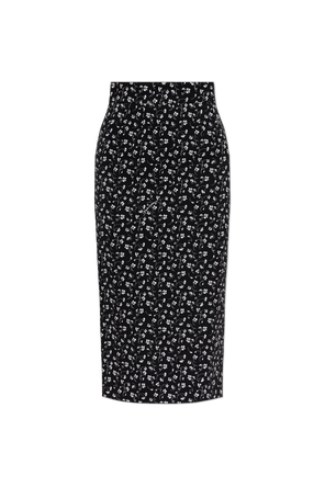 Silk Floral Pencil Skirt