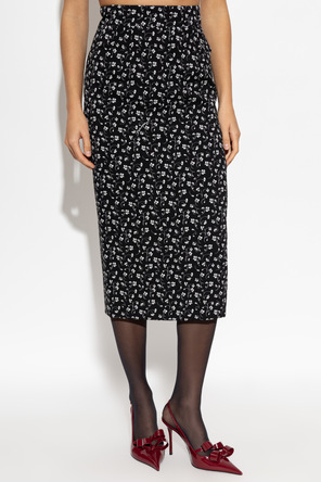 Dolce & Gabbana Silk Floral Pencil Skirt