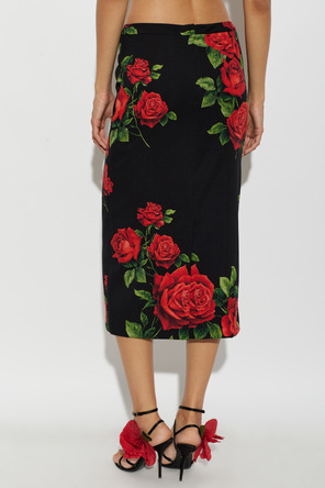 Dolce & Gabbana Silk skirt with floral motif