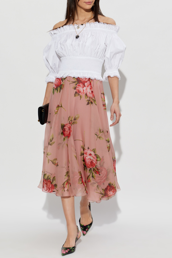 Dolce & Gabbana Seidenkleid mit Blumenmuster