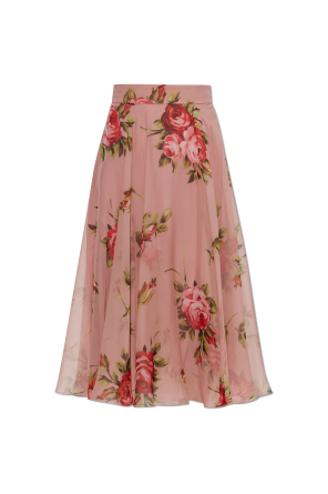 Silk dress with floral motif