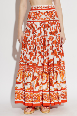 Dolce & Gabbana Falda larga con estampado "Majolica"