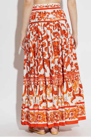 Dolce & Gabbana Falda larga con estampado "Majolica"