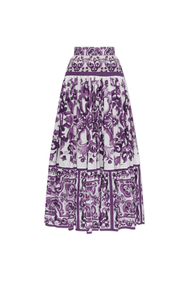 Cotton skirt with "Majolica" print od Dolce & Gabbana