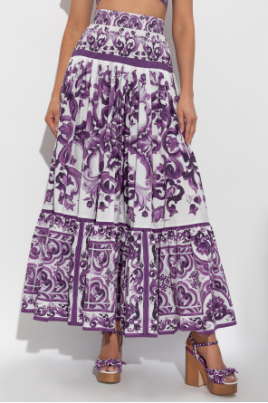 Dolce & Gabbana Cotton skirt with "Majolica" print