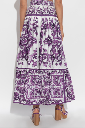 Dolce & Gabbana Cotton skirt with "Majolica" print