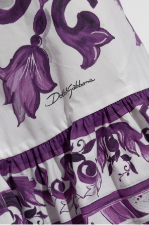Dolce & Gabbana Cotton skirt with "Majolica" print