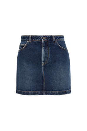 Denim skirt with a 'vintage' effect