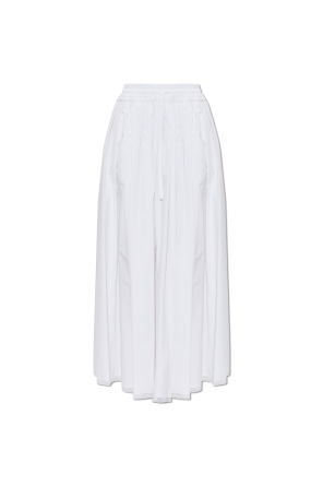 Cotton skirt with lace inserts