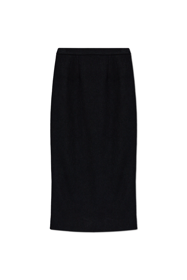 Wool skirt with back slit od Dolce & Gabbana