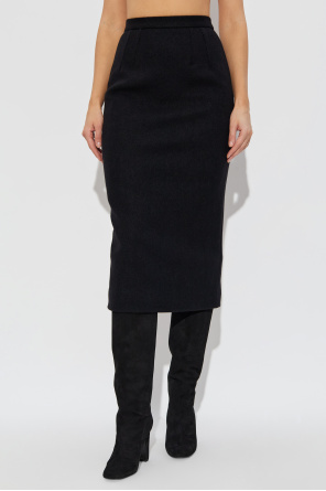 Dolce & Gabbana Falda de lana con abertura trasera