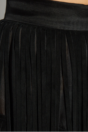 Dolce & Gabbana Jedwabna spódnica ze skórzanymi frędzlami