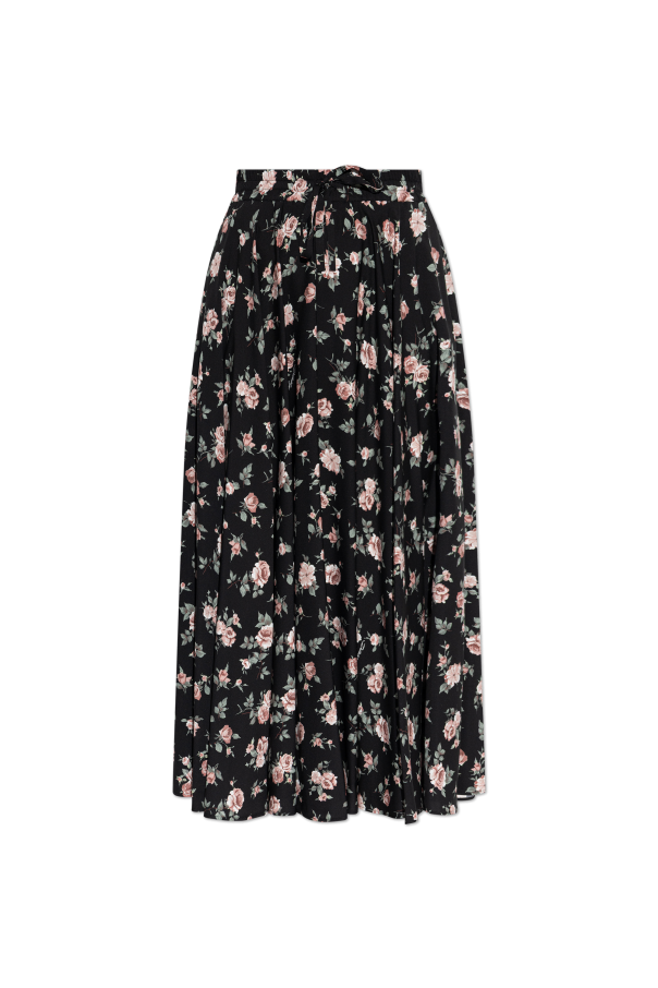 Dolce & Gabbana Silk skirt with floral motif