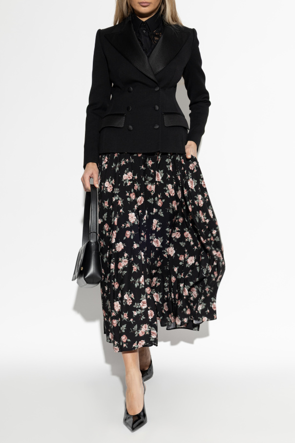 Dolce & Gabbana Silk skirt with floral motif
