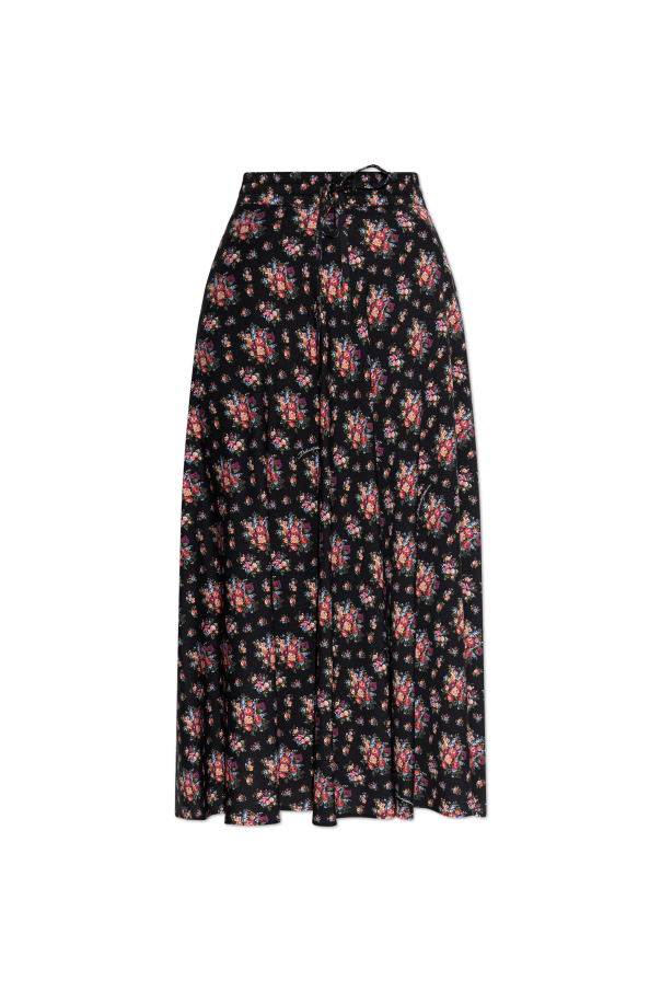 Dolce & Gabbana Silk skirt with floral motif