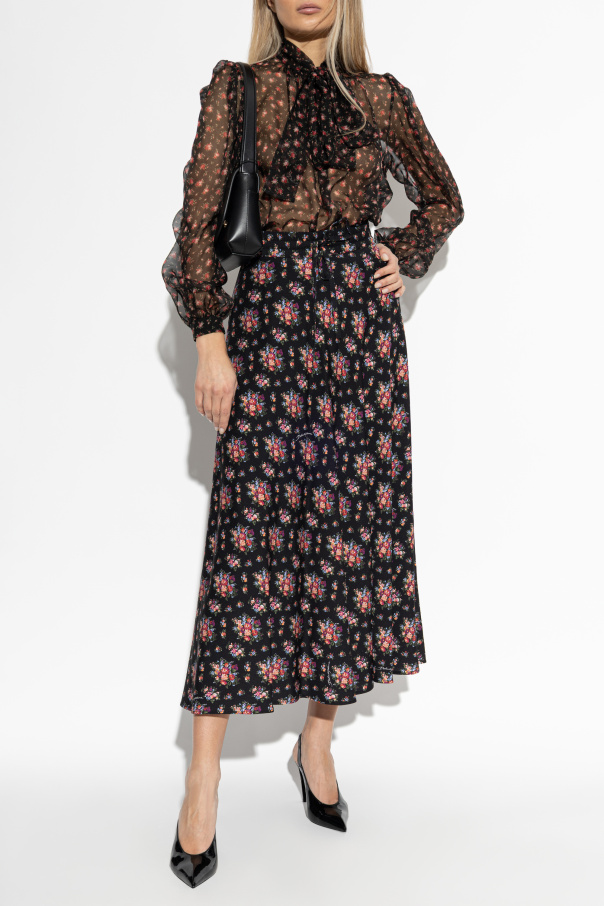 Dolce & Gabbana Silk skirt with floral motif